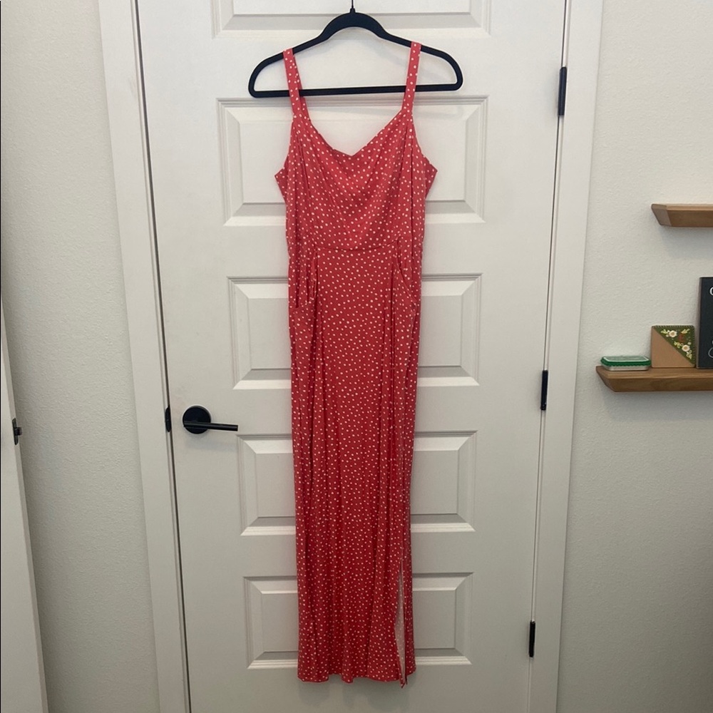 41 Hawthorn Pink Maxi Dress with White Dots